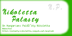 nikoletta palasty business card